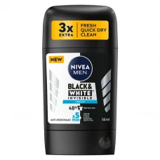 Антиперспірант-стік Nivea Men Black &amp; White Invisible Fresh 48H 50 мл ЄС