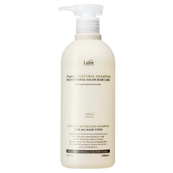 Шампунь La'dor Triple X3 Natural Shampoo натуральний 530 мл ЄС