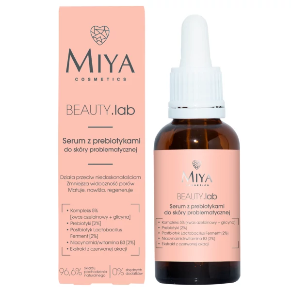 Сироватка для проблемної шкіри обличчя Miya Cosmetics Beauty.lab Зволожуюча з пребіотиками 30 мл ЄС