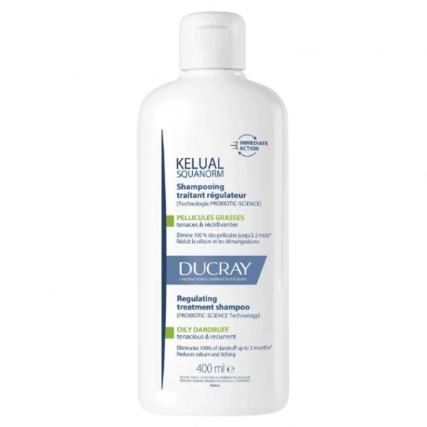 Шампунь Ducray Kelual Squanorm Oily Dandruff Shampoo для жирного волосся 400 мл ЄС