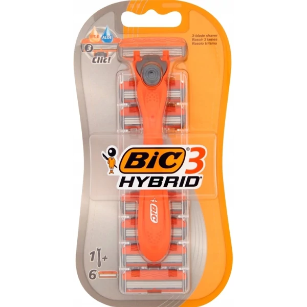 Чоловіча бритва Bic 3 Hybrid + 6 змінних касет ЄС
