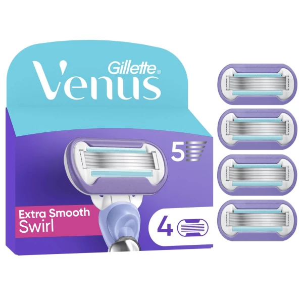 Змінні касети (леза) Gillette Venus Extra Smooth Swirl 4 шт ЄС