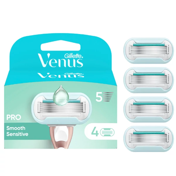 Змінні касети (леза) Gillette Venus Pro Smooth Sensitive 4 шт ЄС