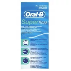 Зубна нитка Oral-B Super Floss для брекет систем та протезів 50 шт ЄС
