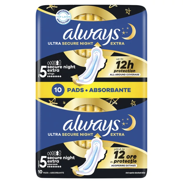 Прокладки Always Ultra Secure Night Extra 5 10 шт ЄС