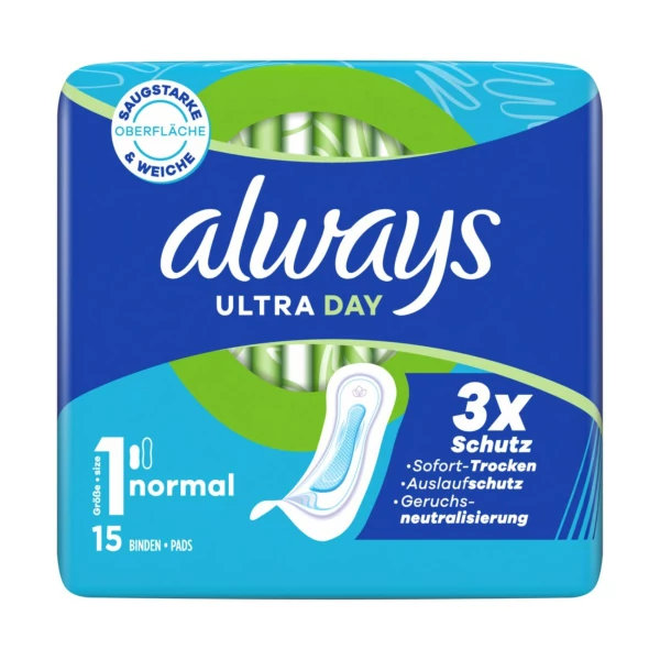 Гігієнічні прокладки Always Ultra Day Normal без крилець 15 шт ЄС