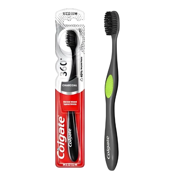Зубна щітка Colgate 360 ​​Charcoal Black Середньої жорсткості ЄС