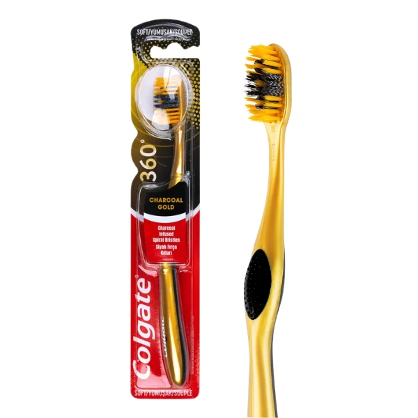Мануальна зубна щітка Colgate 360 ​​Charcoal Gold Soft ЄС