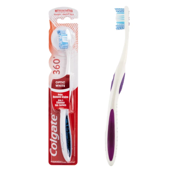 Зубна щітка Colgate 360 Optic White Середньої жорсткості ЄС