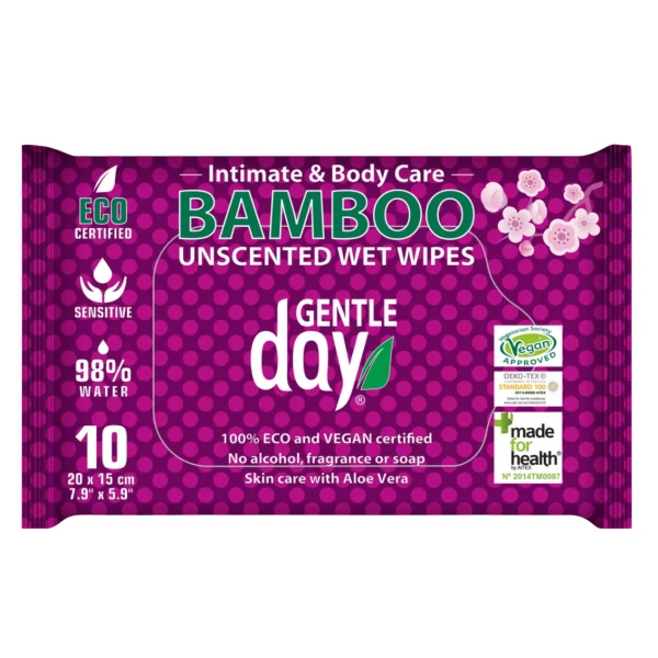 Вологі серветки для інтимної гігієни Gentle Day Bamboo 10 шт ЄС