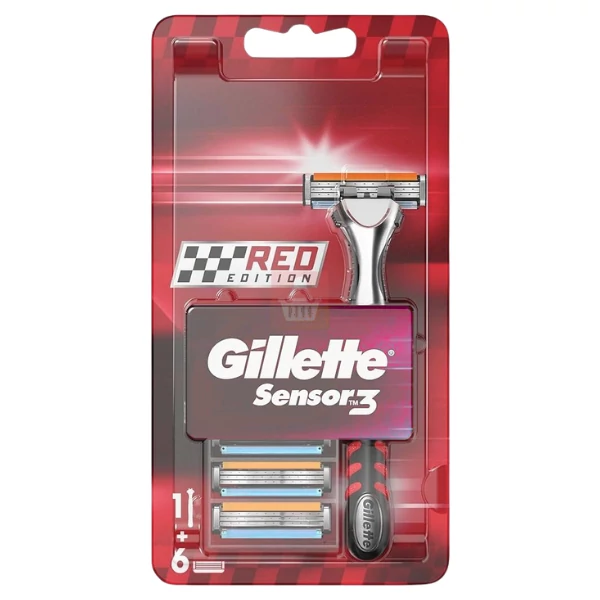 Бритва Gillette Sensor3 Red Edition + 6 змінних лез ЄС